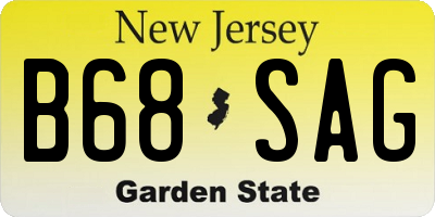 NJ license plate B68SAG
