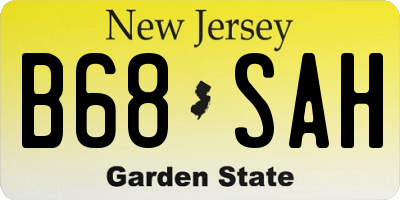 NJ license plate B68SAH