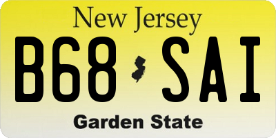 NJ license plate B68SAI