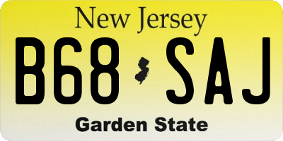 NJ license plate B68SAJ
