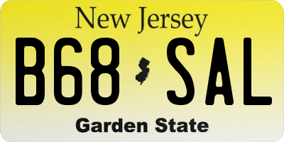 NJ license plate B68SAL