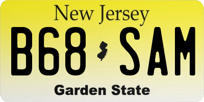 NJ license plate B68SAM