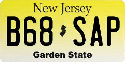 NJ license plate B68SAP
