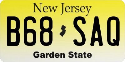 NJ license plate B68SAQ