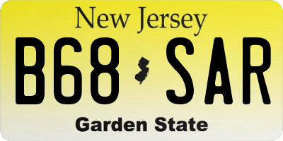 NJ license plate B68SAR