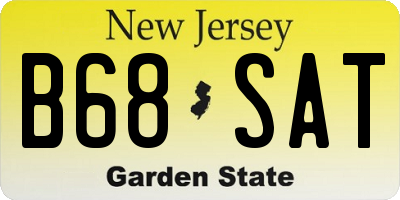 NJ license plate B68SAT