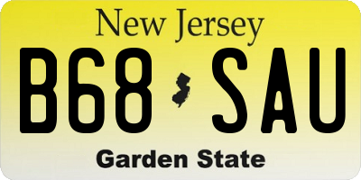 NJ license plate B68SAU