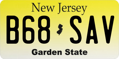 NJ license plate B68SAV