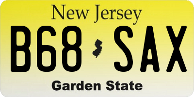 NJ license plate B68SAX