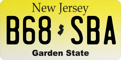 NJ license plate B68SBA