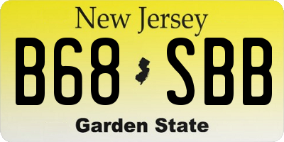 NJ license plate B68SBB