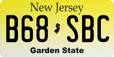 NJ license plate B68SBC
