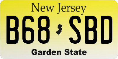 NJ license plate B68SBD