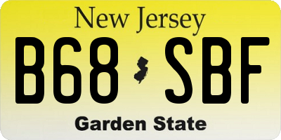 NJ license plate B68SBF