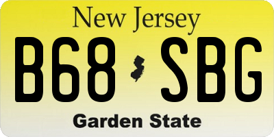 NJ license plate B68SBG