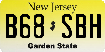 NJ license plate B68SBH