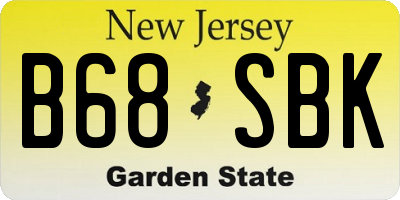 NJ license plate B68SBK