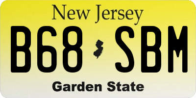 NJ license plate B68SBM