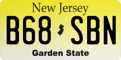 NJ license plate B68SBN