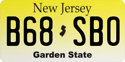 NJ license plate B68SBO