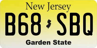 NJ license plate B68SBQ