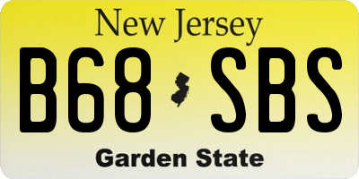 NJ license plate B68SBS