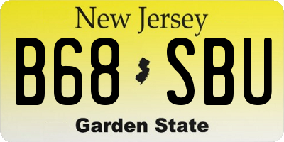 NJ license plate B68SBU