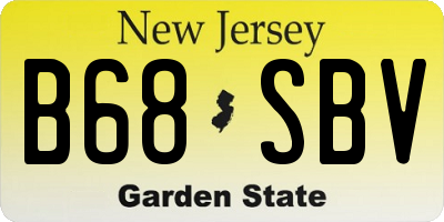 NJ license plate B68SBV