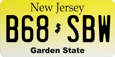 NJ license plate B68SBW