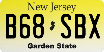 NJ license plate B68SBX
