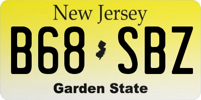 NJ license plate B68SBZ