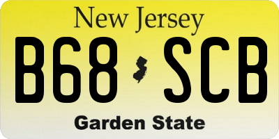 NJ license plate B68SCB
