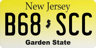 NJ license plate B68SCC