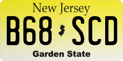 NJ license plate B68SCD