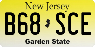 NJ license plate B68SCE