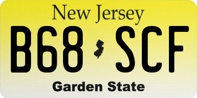 NJ license plate B68SCF
