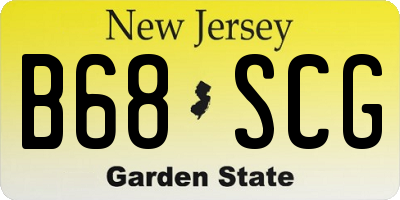 NJ license plate B68SCG