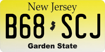 NJ license plate B68SCJ