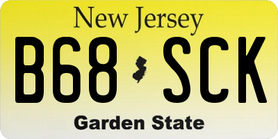 NJ license plate B68SCK