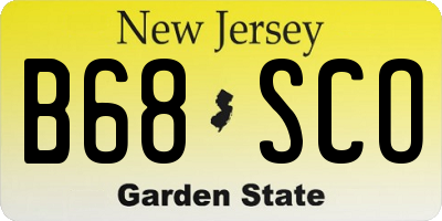 NJ license plate B68SCO