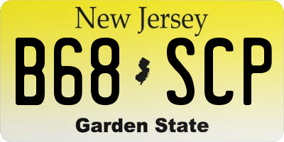 NJ license plate B68SCP
