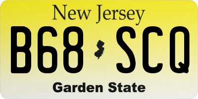 NJ license plate B68SCQ