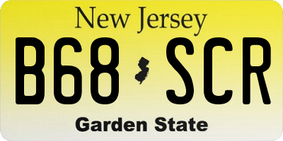 NJ license plate B68SCR