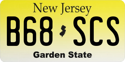 NJ license plate B68SCS
