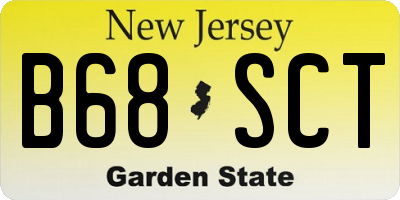 NJ license plate B68SCT