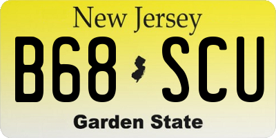 NJ license plate B68SCU