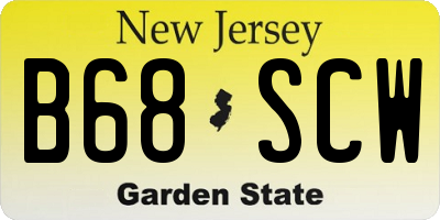 NJ license plate B68SCW