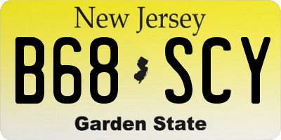 NJ license plate B68SCY