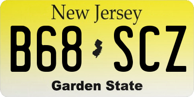 NJ license plate B68SCZ