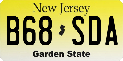 NJ license plate B68SDA